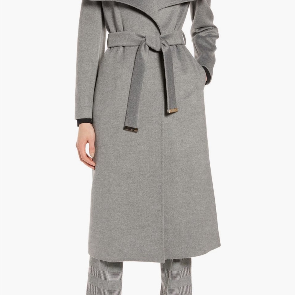 Ted Baker Wide Collar Brushed Wrap Coat – Size 3